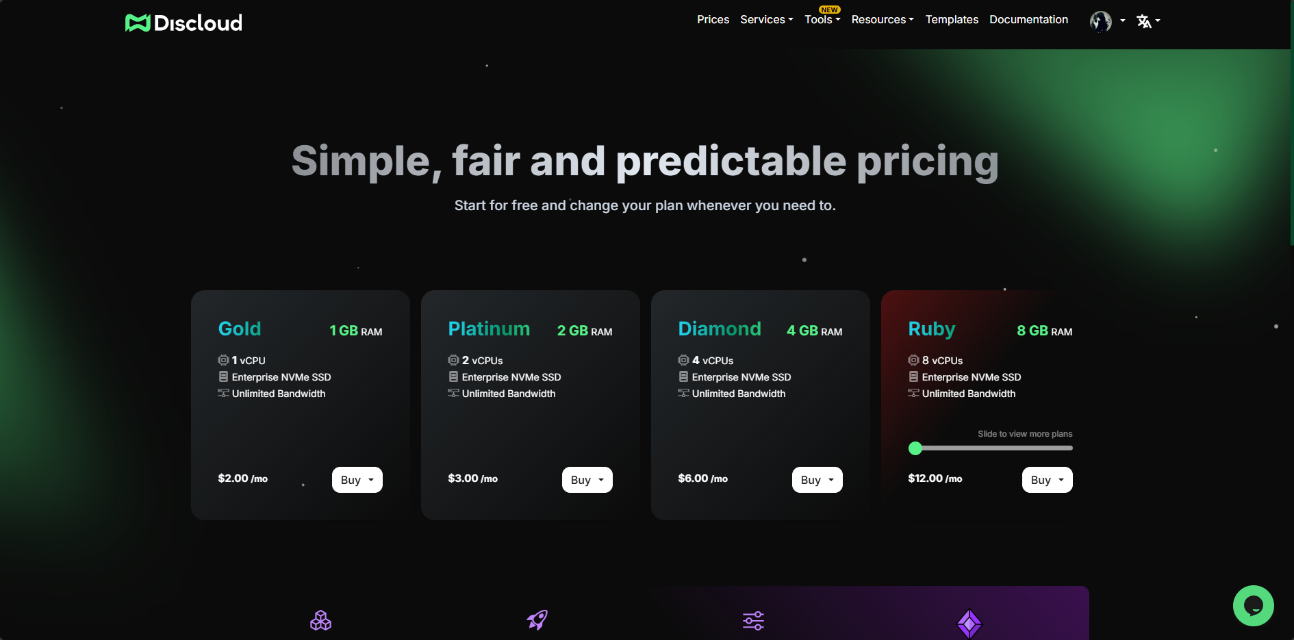 Plans page screenshot